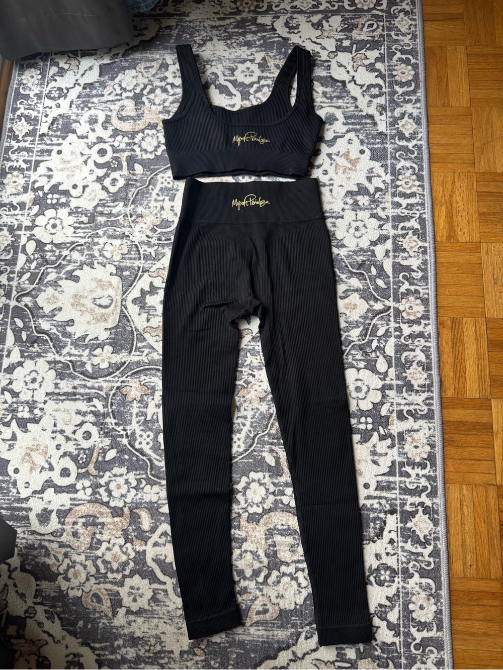 Myrah Penaloza Flow Ready Workout set High-Waist Leggings & Crop Top Set - Black